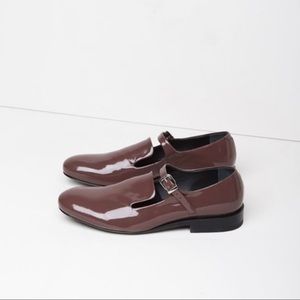 Jil Sander Mary Jane loafer flats in vinaccia